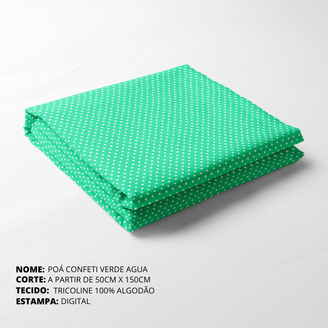 POA CONFETI VERDE AGUA - CORTES ACIMA DE 1M - ACIMA DE 3M ATACADO