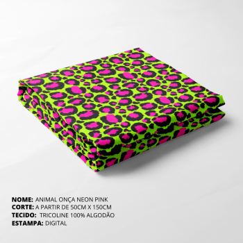 ANIMAL ONÇA NEON PINK - CORTES DE 0,50M E 1,00M